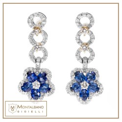Orecchini fiore blu pendenti | Gioielli De Nobili